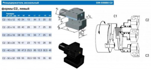 Резцедержатель аксиальный С2-30х20 левый с хвостовиком VDI30 3425-3425 DIN69880 "CNIC"